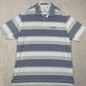 Columbia Golf Polo Shirt Mens XXL 2XL White Striped Sandbar‎ Anna Maria Island